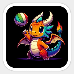 Rufie the Dragon - Volleyball #4 Sticker